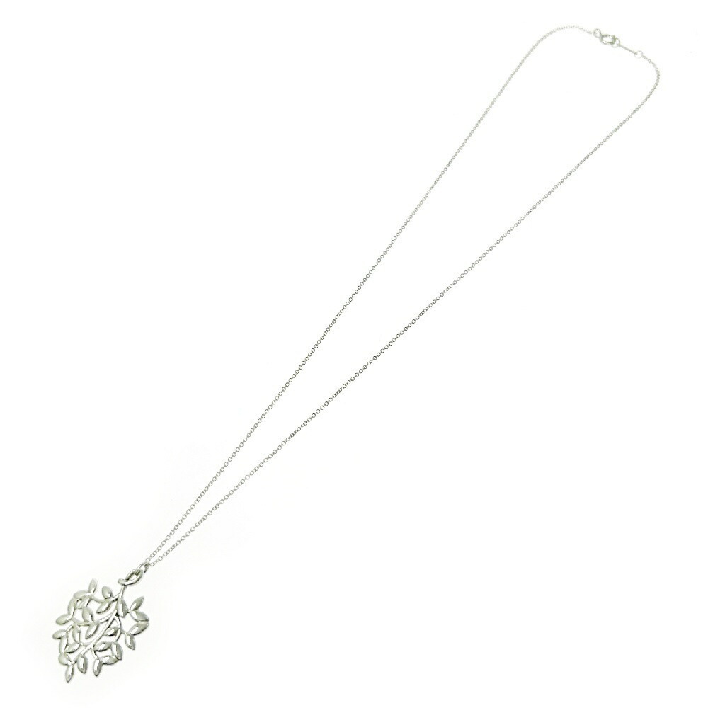 TIFFANY Co Silver Olive Leaf Necklace